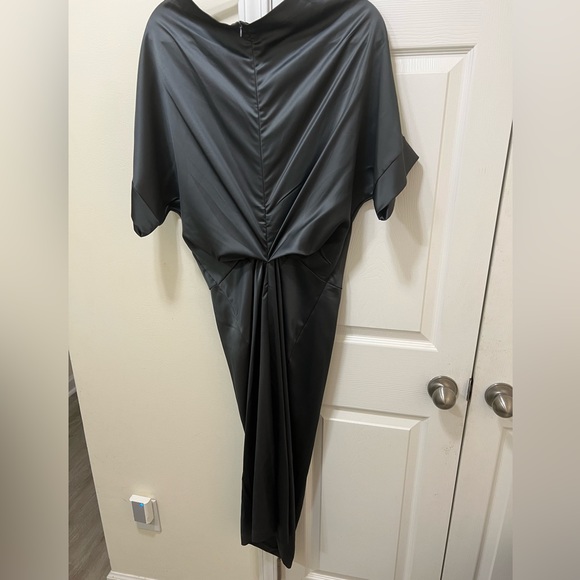 Satin Grey Dress with Cowl Neck - Picture 2 of 2
